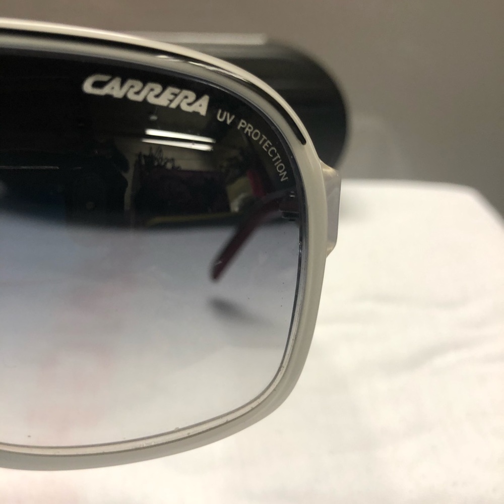 Carrera Grand Prix 2 box sunglasses white w/ red